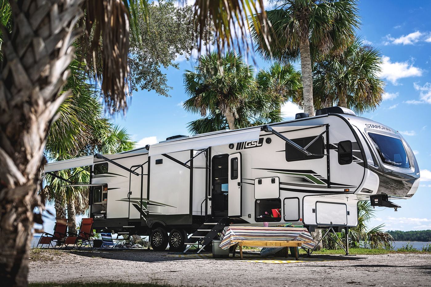 Fifth-wheel RV trailer. Photo: Anshamblen15, CC BY-SA 4.0, via Wikimedia Commons.